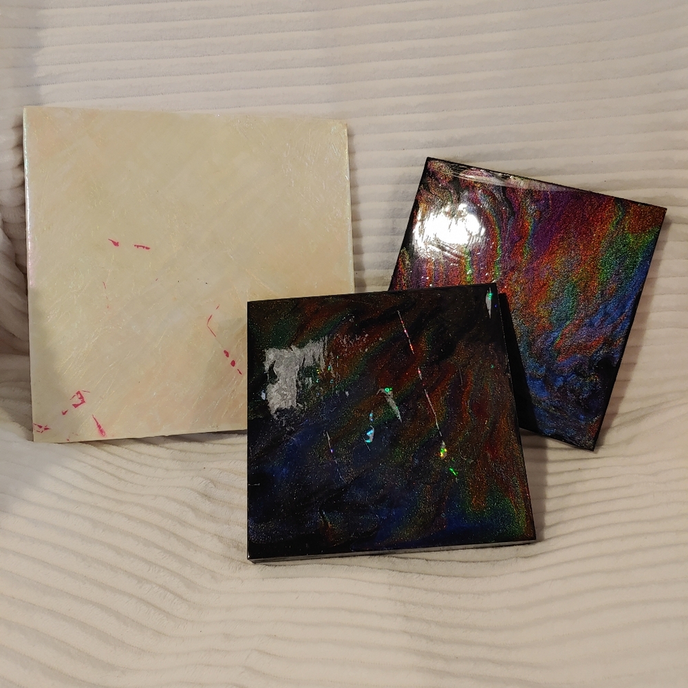 Abstract Art Set with Holographic and Multicolor Designs